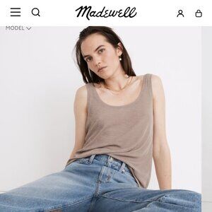 Madewell Eastover Tank Top  NWT Telluride Stone